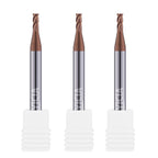 ALYICIA 1/16" Carbide Square End Mills Set 4 Flute HRC55 TISIN Coating 3PCS