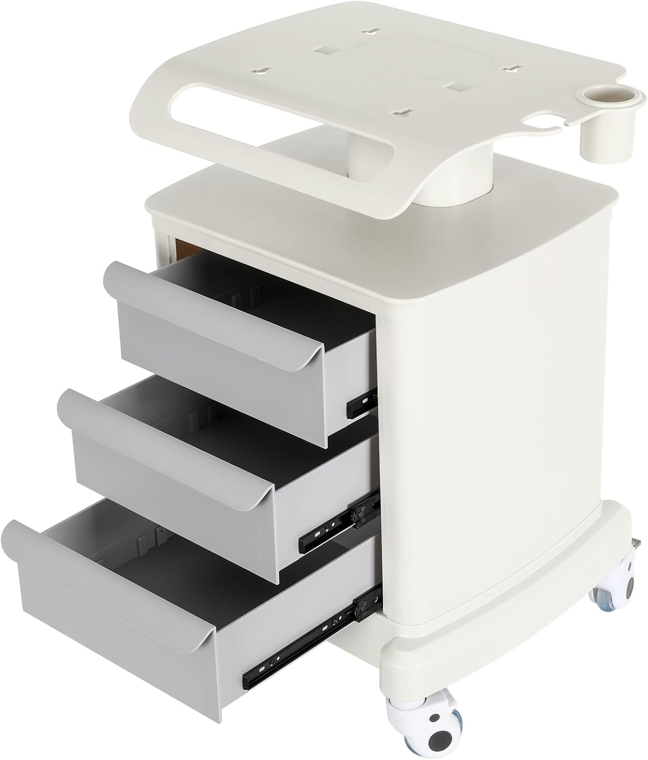 Medical Cart 4-Tier Mobile Ultrasound Cart Beauty Salon Storage Trolley
