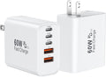 USB C Fast Charger Block, 60W USBC Wall Charger Plug, 2Pack 5-Port Type C Phone Charging Cubes Power Adapter