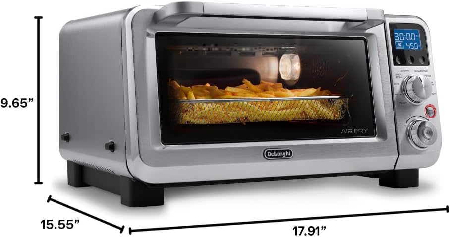 Digital Air Fry Convection Toaster Oven 14L Stainless Steel, Air Fry Oven, 9-in-1, Grills, Broils, Bakes, Roasts