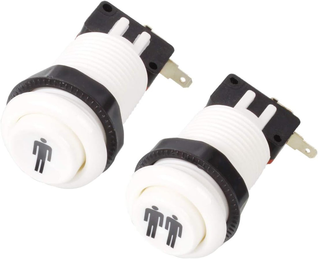 7X Arcade Buttons 30mm Happ Type Standard Push Buttons Switch with 20cm Buttons Cable for Arcade Joystick Arcade1up