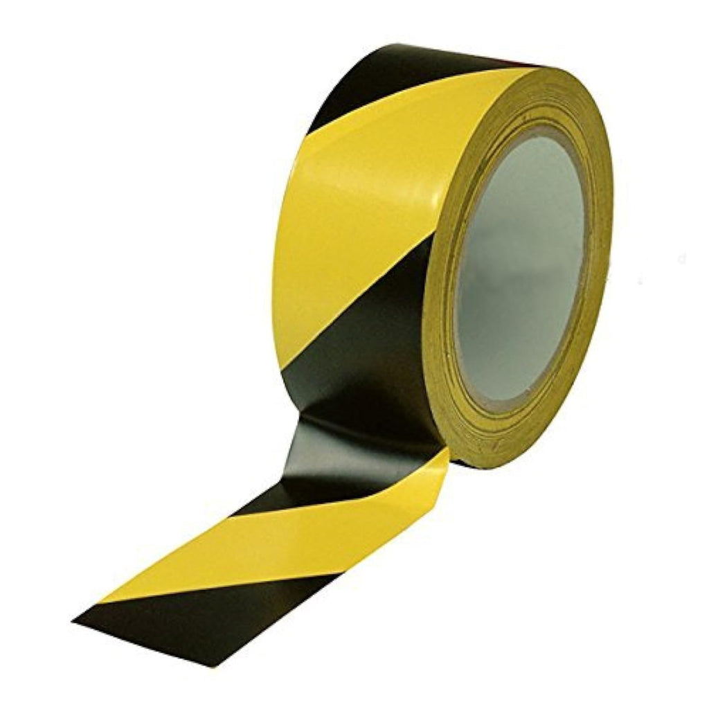 2 Inch x 108 Feet Black & Yellow Tape Roll - Safety Stripe Waring Tape for Floor - Highly Adhesive Waterproof Hazard