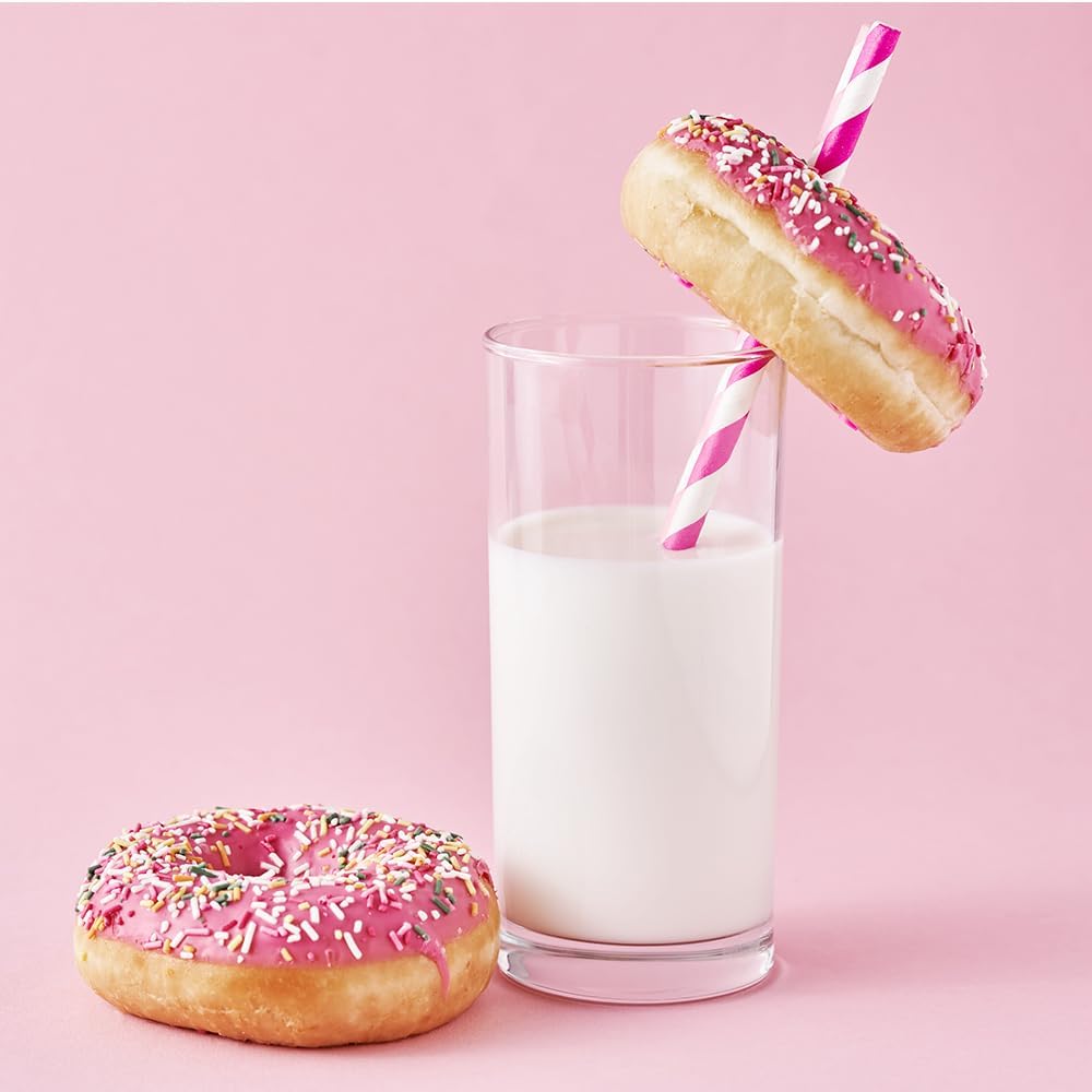 100 Pack Pink Paper Straws for Drinking