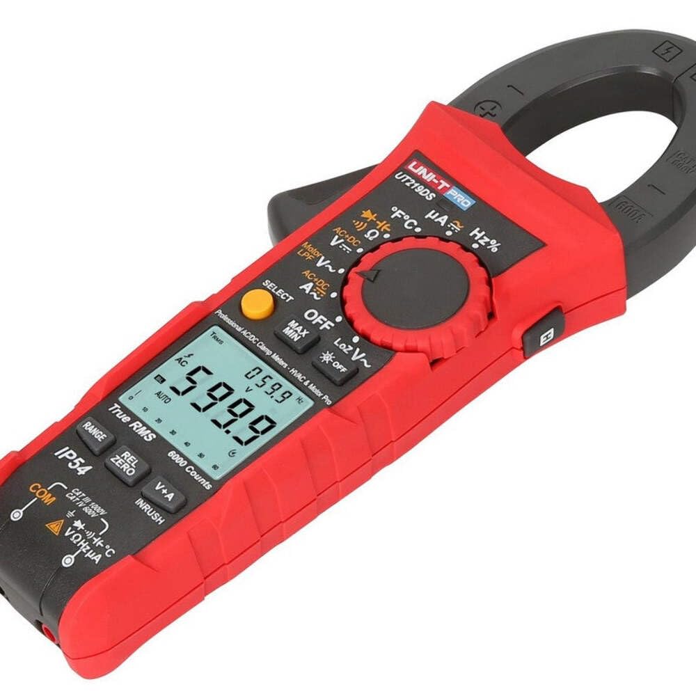 UNI-T UT219DS Professional Industrial Clamp Meter Dual-Display True RMS 1000A AC/DC IP54 6000 Counts AC/DC Voltage Measurement
