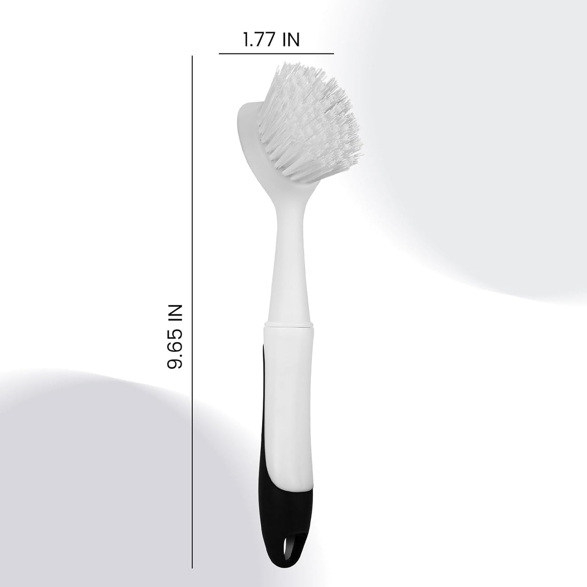 Dish Brush with Handle, Dish Scrub Brush with Built-in Scraper