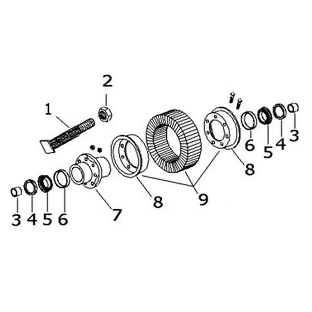 BH215 Tail Wheel Hub Bearing Assembly Fits Bush Hog 1109 Rotary Cutter