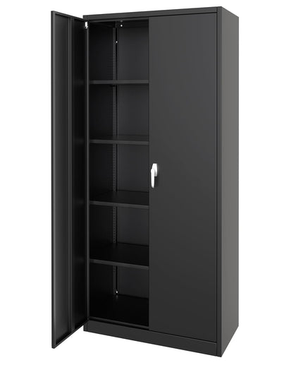 Metal Storage Cabinet with Lock Garage Storage Cabinet Adjustable Shelves