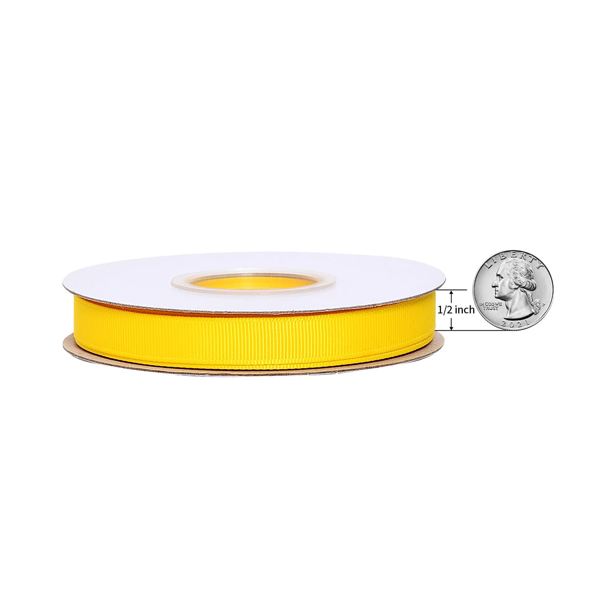 Yellow Grosgrain Ribbon, 1/2 Inch Continuous 25 Yards