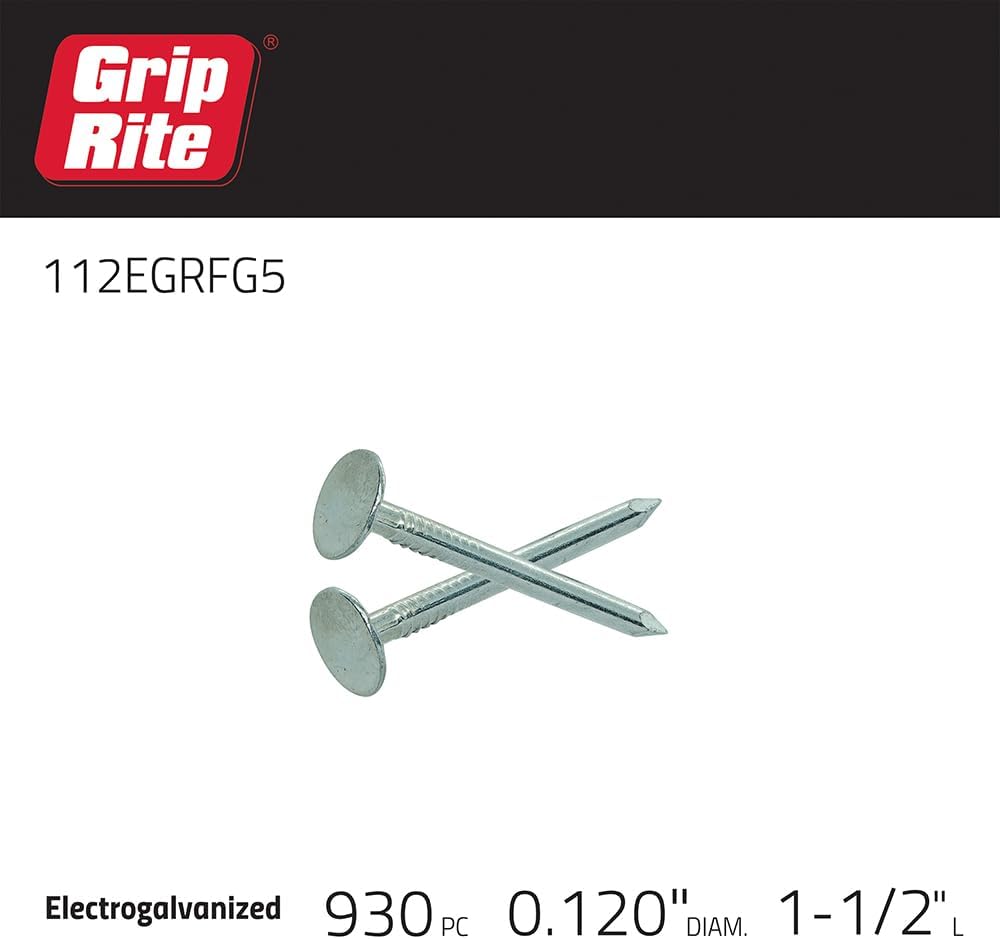 112EGRFG5 1-1/2-Inch Electro-Galvanized Roofing Nail, 5 Pounds