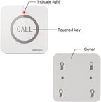 Restaurant Pager System, 2 Waterproof Wireless Call Buttons
