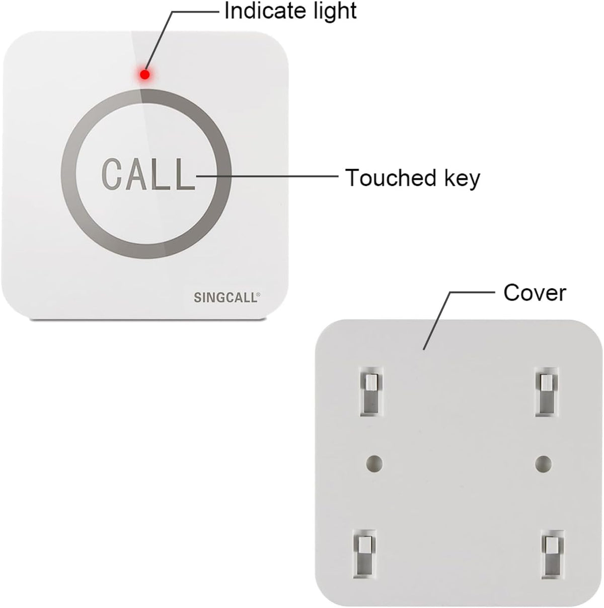 Restaurant Pager System, 2 Waterproof Wireless Call Buttons