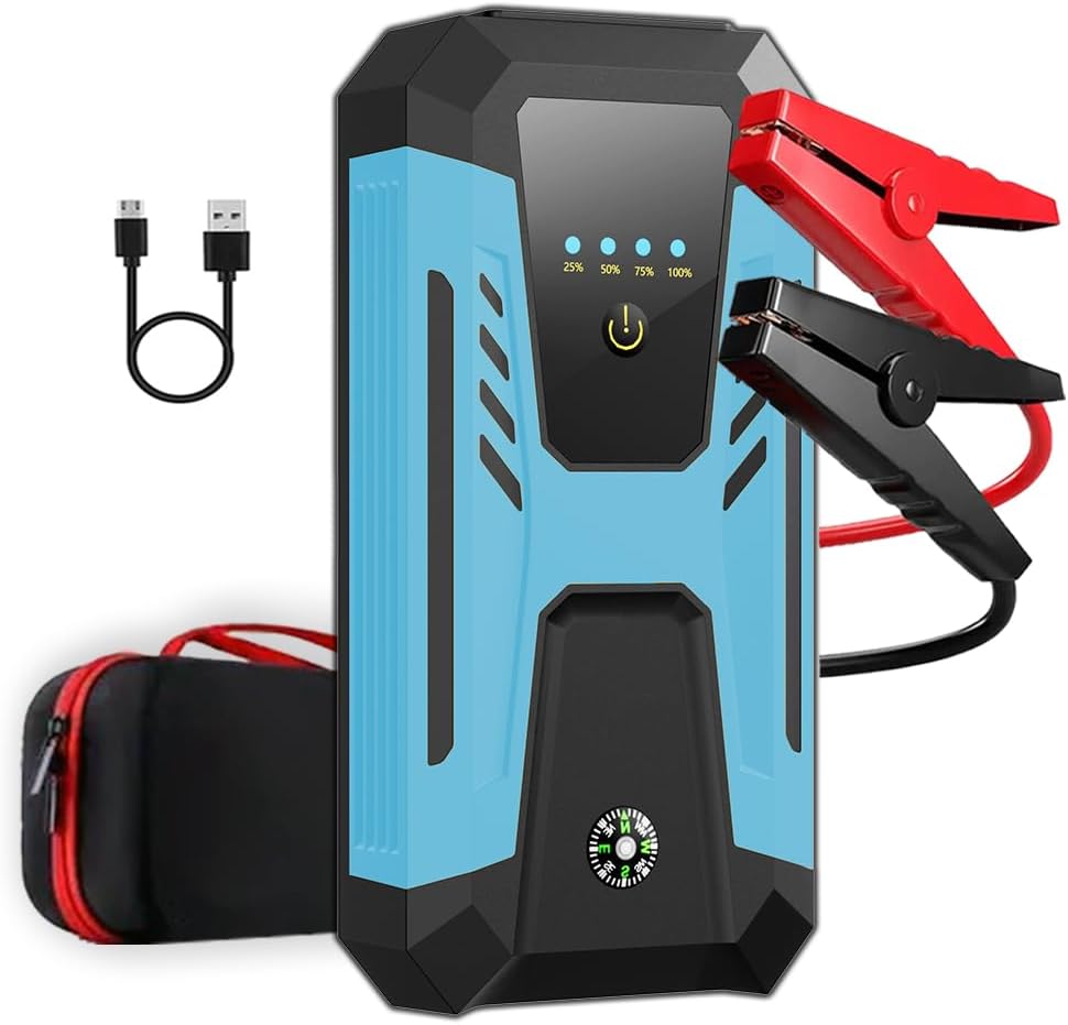 12v Jump Starter for 10.0L Gas/8.0L Diesel, 6000A Peak Car Battery Jumper Starter Portable, IP66 Waterproof Jump Box