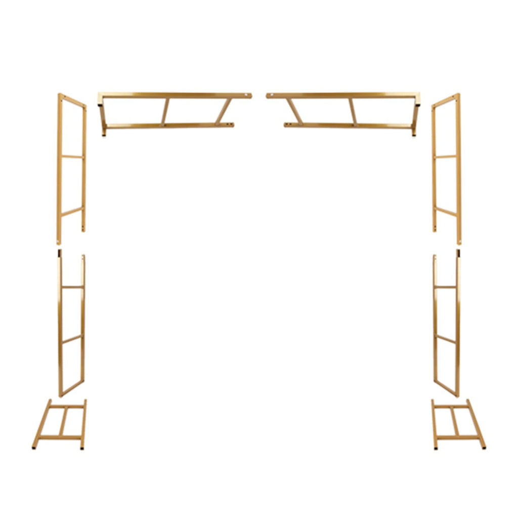 Efavormart 6x6ft Gold Square Wedding Arch, Heavy Duty Double-Frame Metal Backdrop Stand, Rust-Proof Freestanding