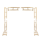 Efavormart 6x6ft Gold Square Wedding Arch, Heavy Duty Double-Frame Metal Backdrop Stand, Rust-Proof Freestanding