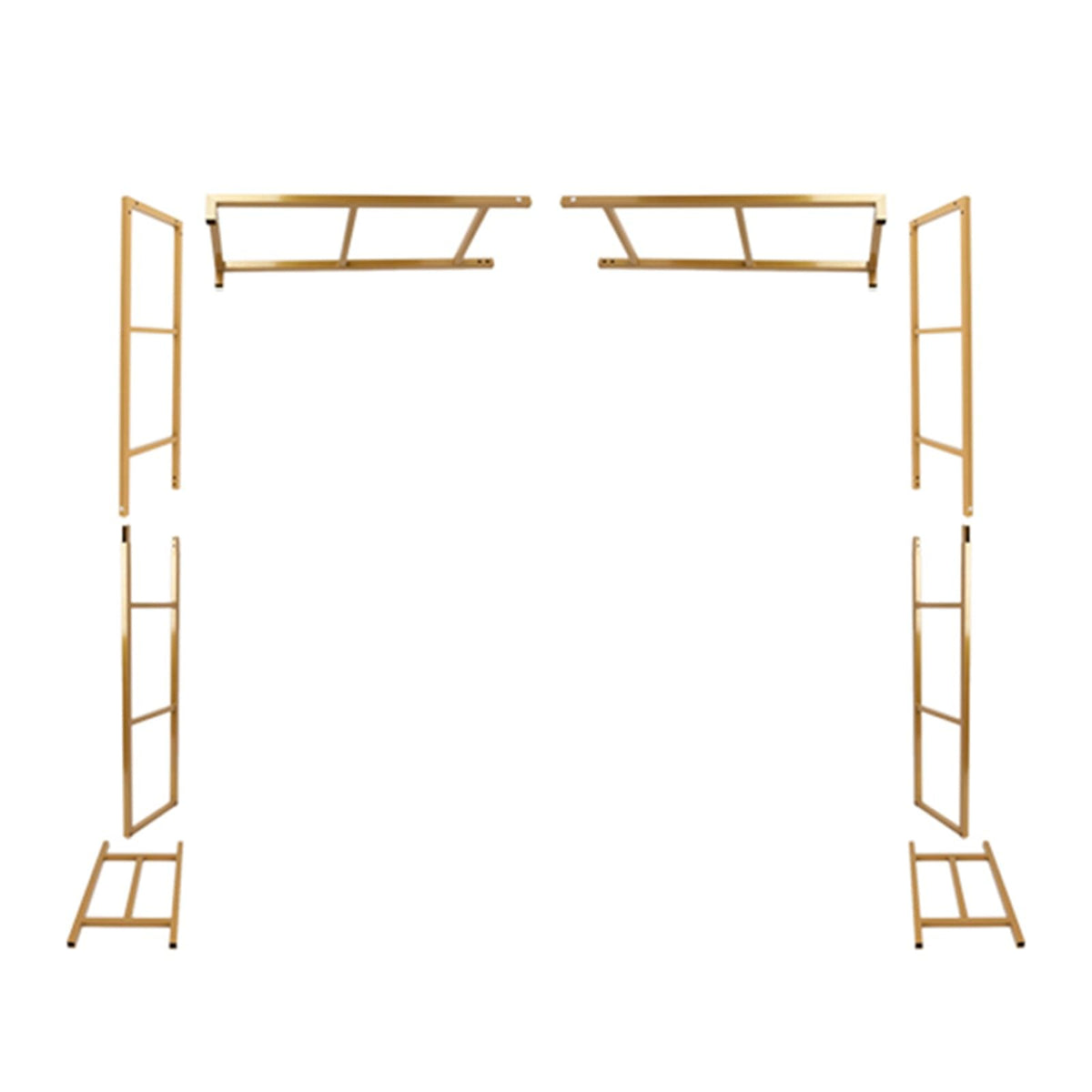 Efavormart 6x6ft Gold Square Wedding Arch, Heavy Duty Double-Frame Metal Backdrop Stand, Rust-Proof Freestanding