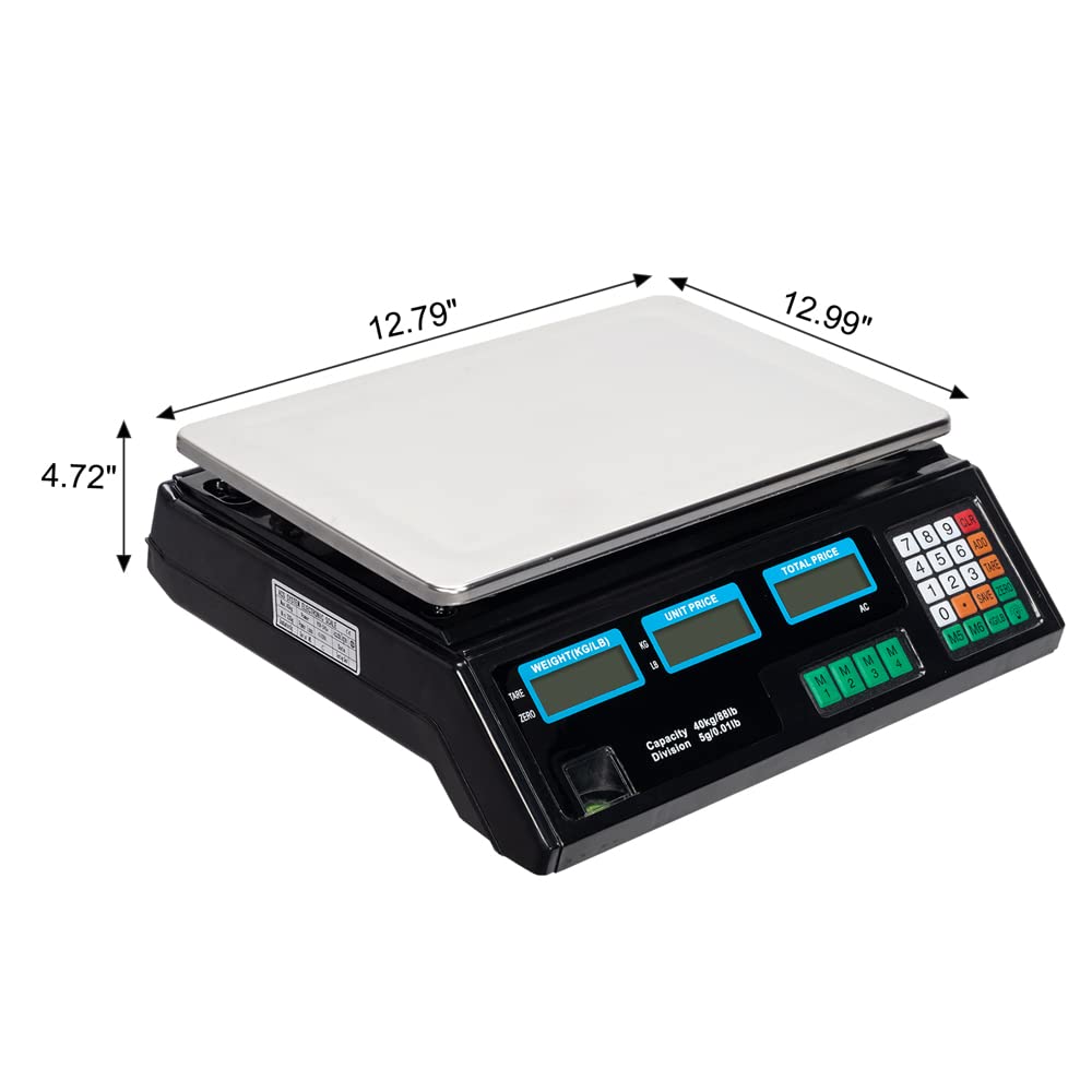 Price Computing Scale 40kg/5g Counting Scale Deli Scale Digital Pricing Weighing Scale Precise Market Scales kg/g/lb