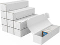 Trading Card Storage Box, 10-Pack 1100 Count White Corrugated Cardboard Box | Bulk Sports Storage Box for