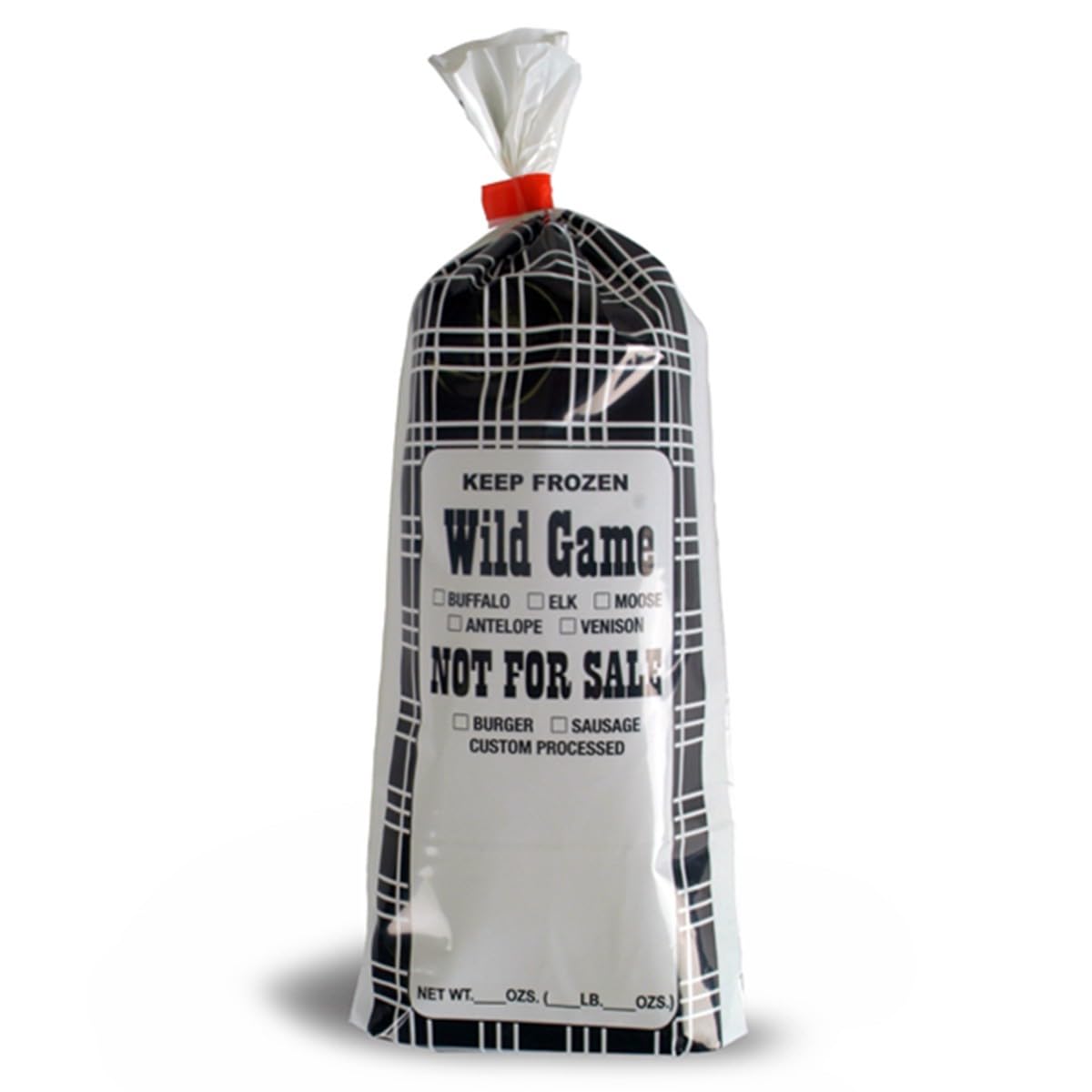 Wild Game Meat Bags, 1 lb, 1000 Count, Black Plaid
