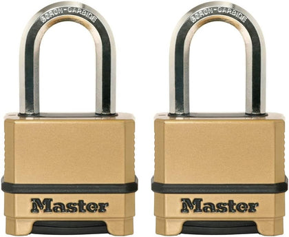 Combination Padlock Heavy Duty Outdoor Lock 2-Pack M175LFEC2 | Maximum Security Set Your Own 4-Digit Combination Lock