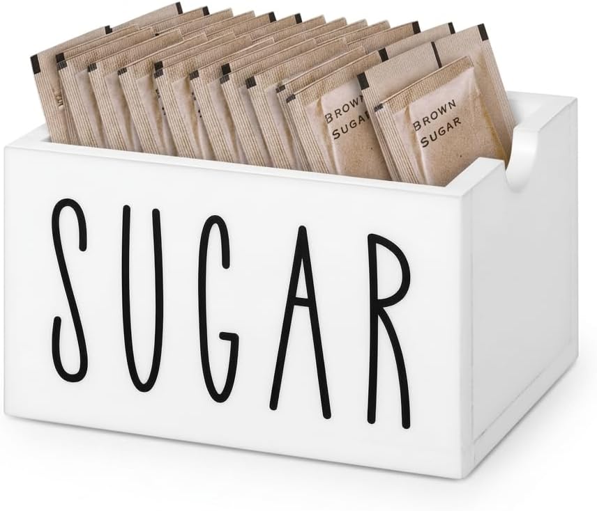 Sugar Packet Holder for Coffee Bar, Acrylic Sugar Packets Caddy, Sugar Packet Container, Sugar Packets Dispenser