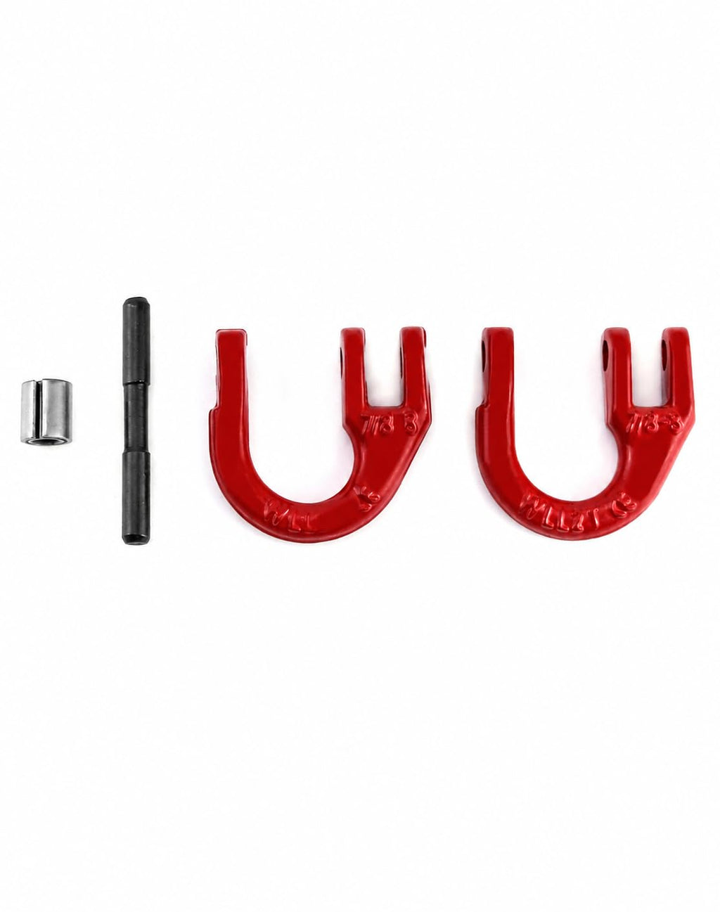 QWORK G80 Alloy Steel Hammerlock Coupling Link Connecting Link, 5/16", 2 Pack, Red Painted, 4400 lbs Load Limit