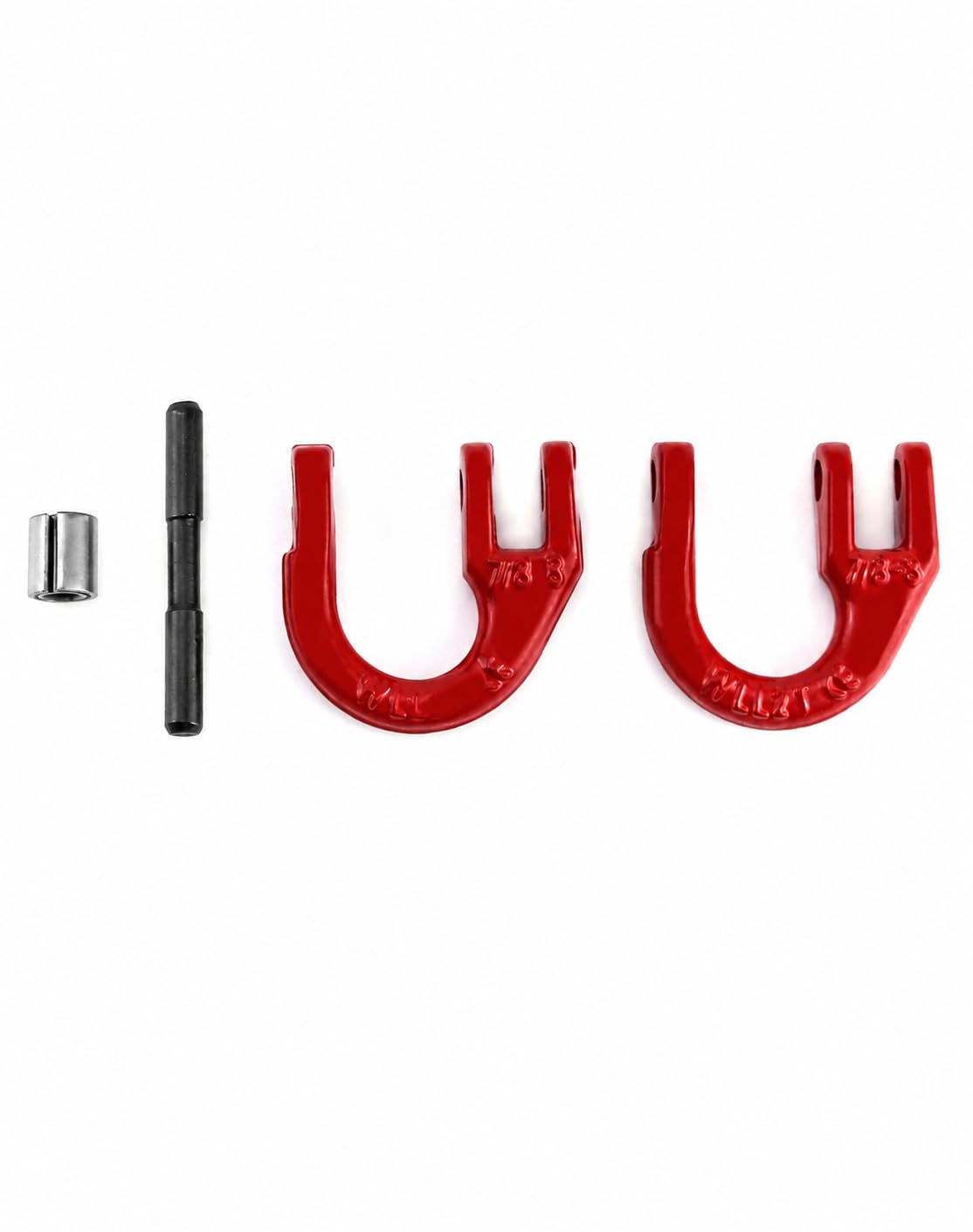 QWORK G80 Alloy Steel Hammerlock Coupling Link Connecting Link, 5/16", 2 Pack, Red Painted, 4400 lbs Load Limit