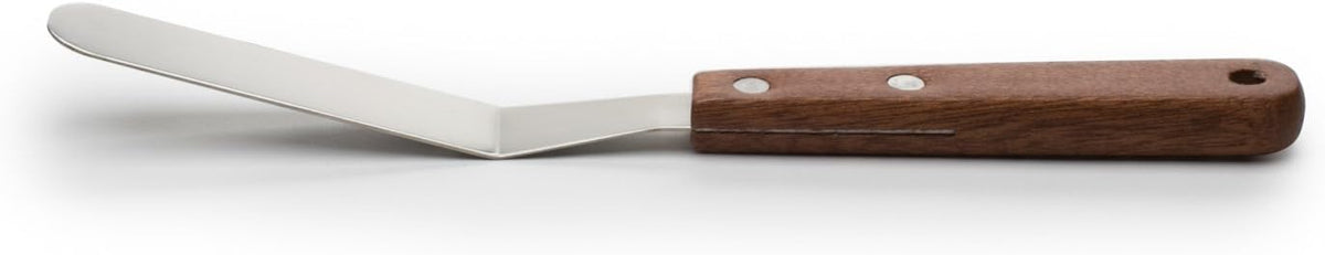 Offset Icing Spatula, 4.25-Inch Stainless Steel Blade, Wood Handle, Metallic