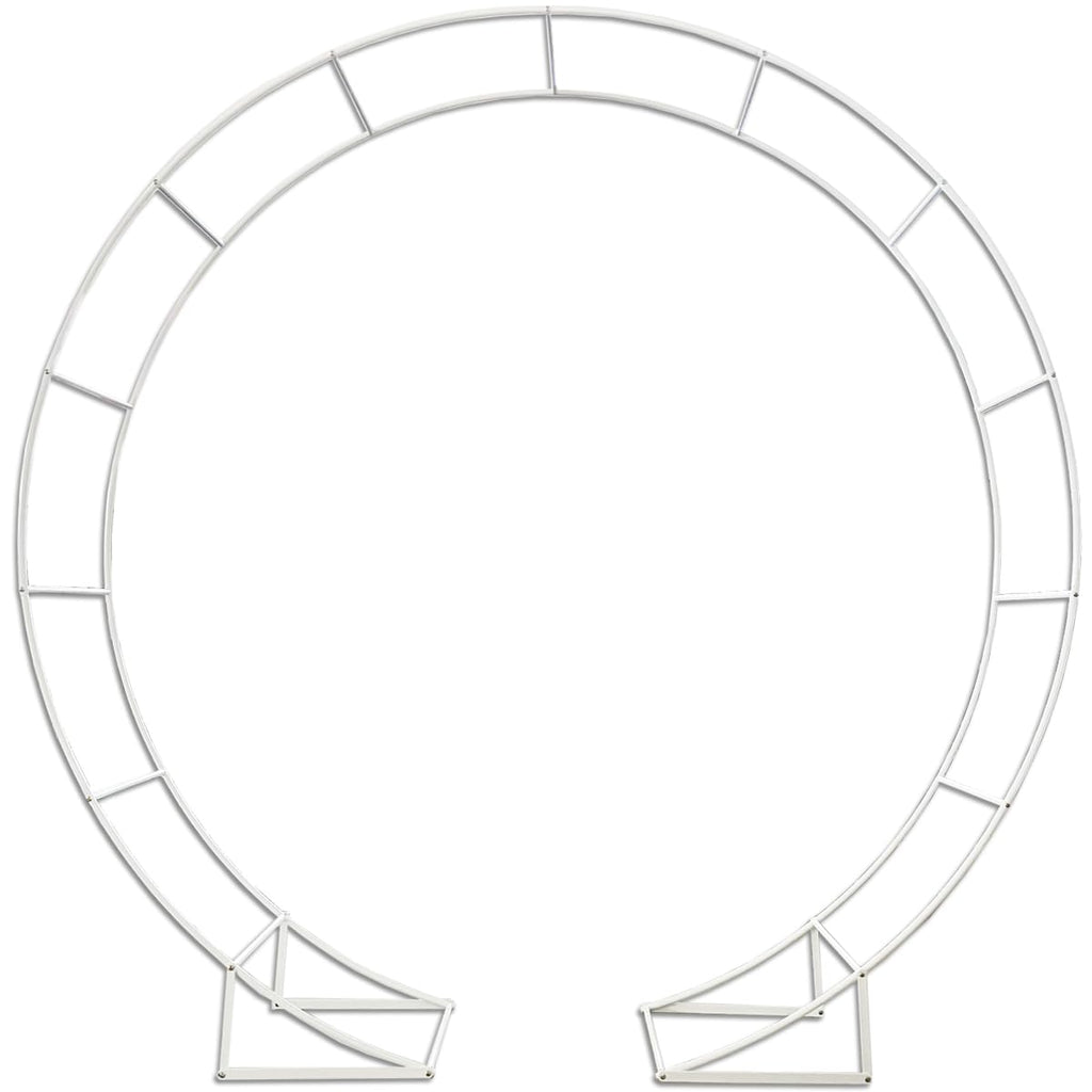 Round Wedding Arch 6.5ft Metal Backdrop Stand with Base