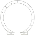 Round Wedding Arch 6.5ft Metal Backdrop Stand with Base
