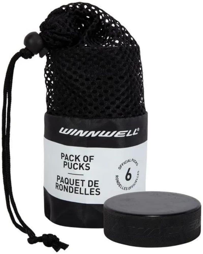 Official Ice Hockey Pucks - Regulation Size Puck with Mesh Carrying Bag - Great for Stick Handling & Training Drills