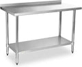 Stainless Steel Table with Backsplash 60x24 Inches 5ft for Prep