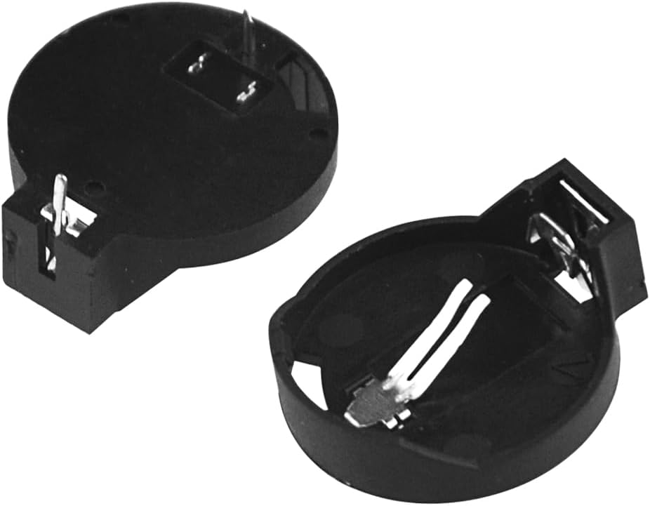 30 PCS Button Battery Holder CR2032 CR2025 Coin Button Cell Battery Holder Case, Black