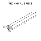 2 Pcs Square Steel Key Stock, 3/16" x 3/16" x 12" Metal Bars, Cold-Drawn 45# Steel, Precision Key Stock for Shaft Keyways in Motors and Machinery & DIY Projects