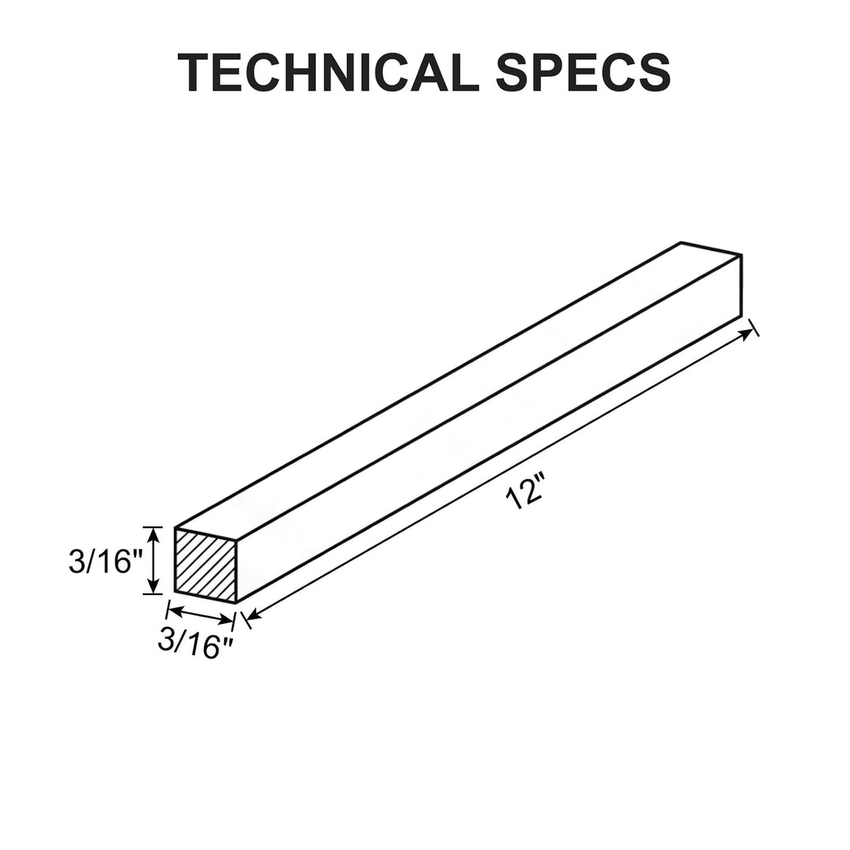 2 Pcs Square Steel Key Stock, 3/16" x 3/16" x 12" Metal Bars, Cold-Drawn 45# Steel, Precision Key Stock for Shaft Keyways in Motors and Machinery & DIY Projects