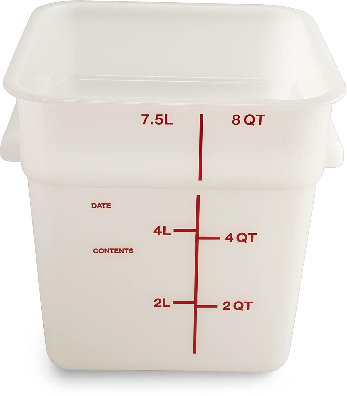 Squares Square Food Storage Container with Stackable Design for Catering, Buffets, Restaurants, Plastic, 8 Quarts, White