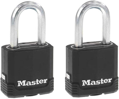 Magnum Outdoor Padlock, Heavy Duty Keyed Lock 2-Pack M115XDLF | 1-7/8" Weather-Resistant Lock Protects Outdoor