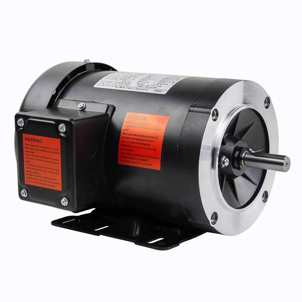 1 HP 3 Phase 56C Frame Electric Motor 1800 RPM TEFC