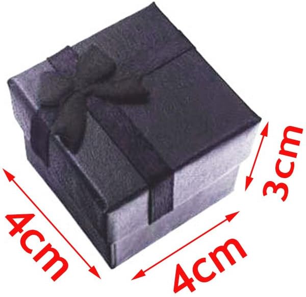 SKEMIX 24PCS Cardboard Jewelry Bangle Gift Boxes Ring Earrings Pendant Box Holder Black or White Insert