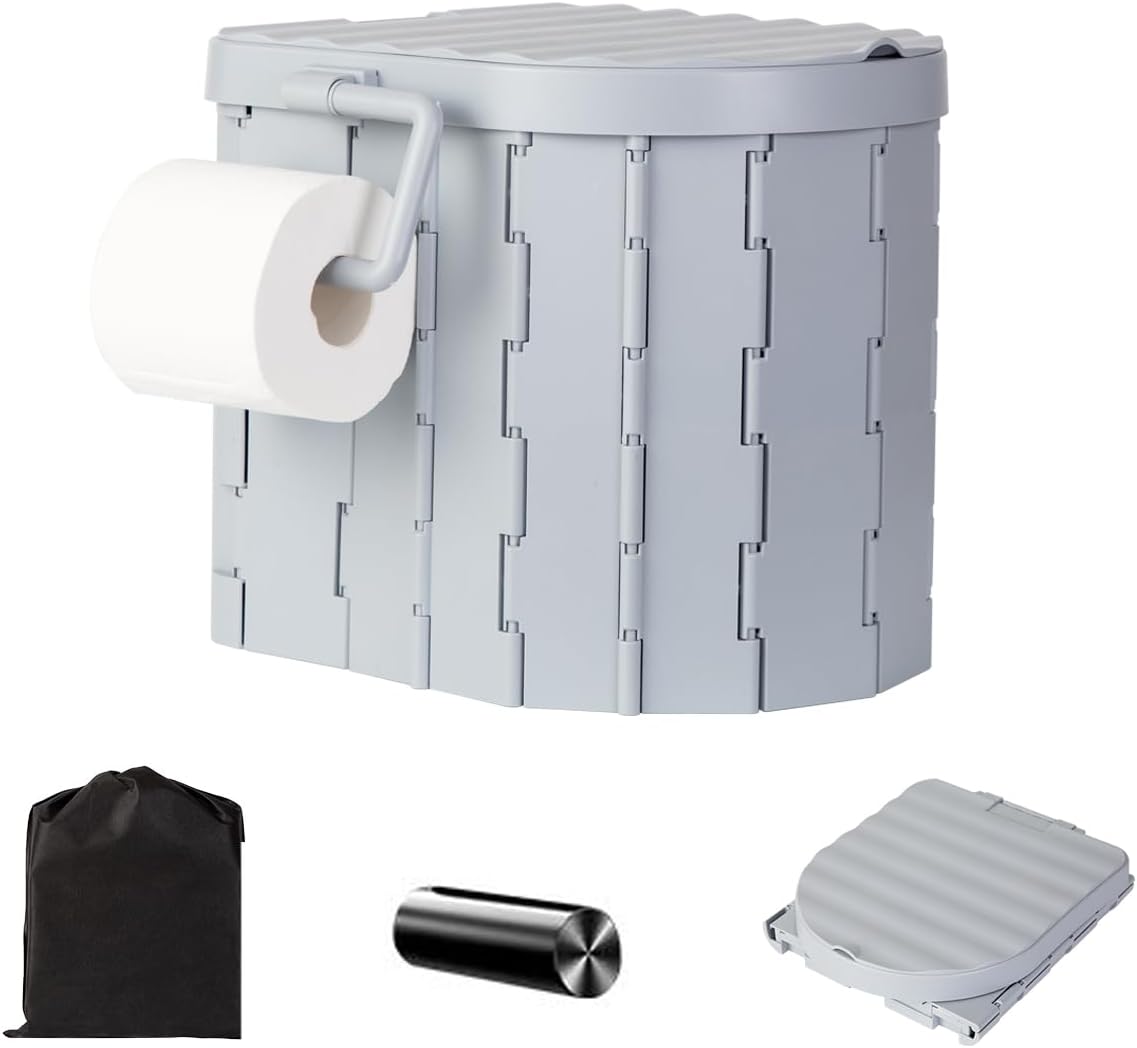 Portable Toilet Kit, Camping Toilet with Pop-Up Privacy Tent Toilet Bags, Washable Portable Outdoor Showers Changing