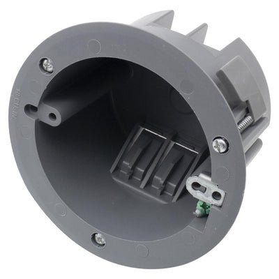 1 Gang Round Old Work Ceiling Box, 18 Cubic Inches (1 Pack) | 4.25” Dia PVC Round Old Work Outlet Box,Grounded