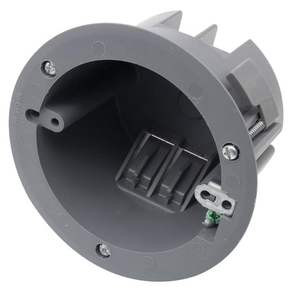 1 Gang Round Old Work Ceiling Box, 18 Cubic Inches (1 Pack) | 4.25” Dia PVC Round Old Work Outlet Box,Grounded