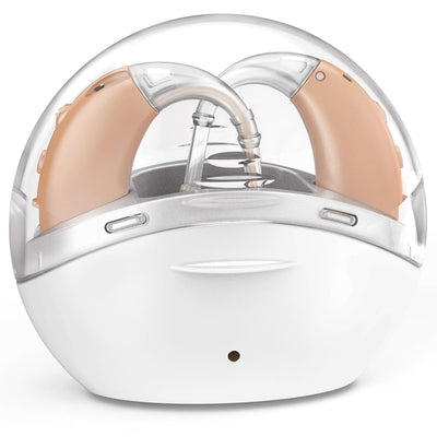 Rechargeable Hearing Aids for seniors with Intelligent Noise Reduction - Over ear hearing aid for women & men - OTC