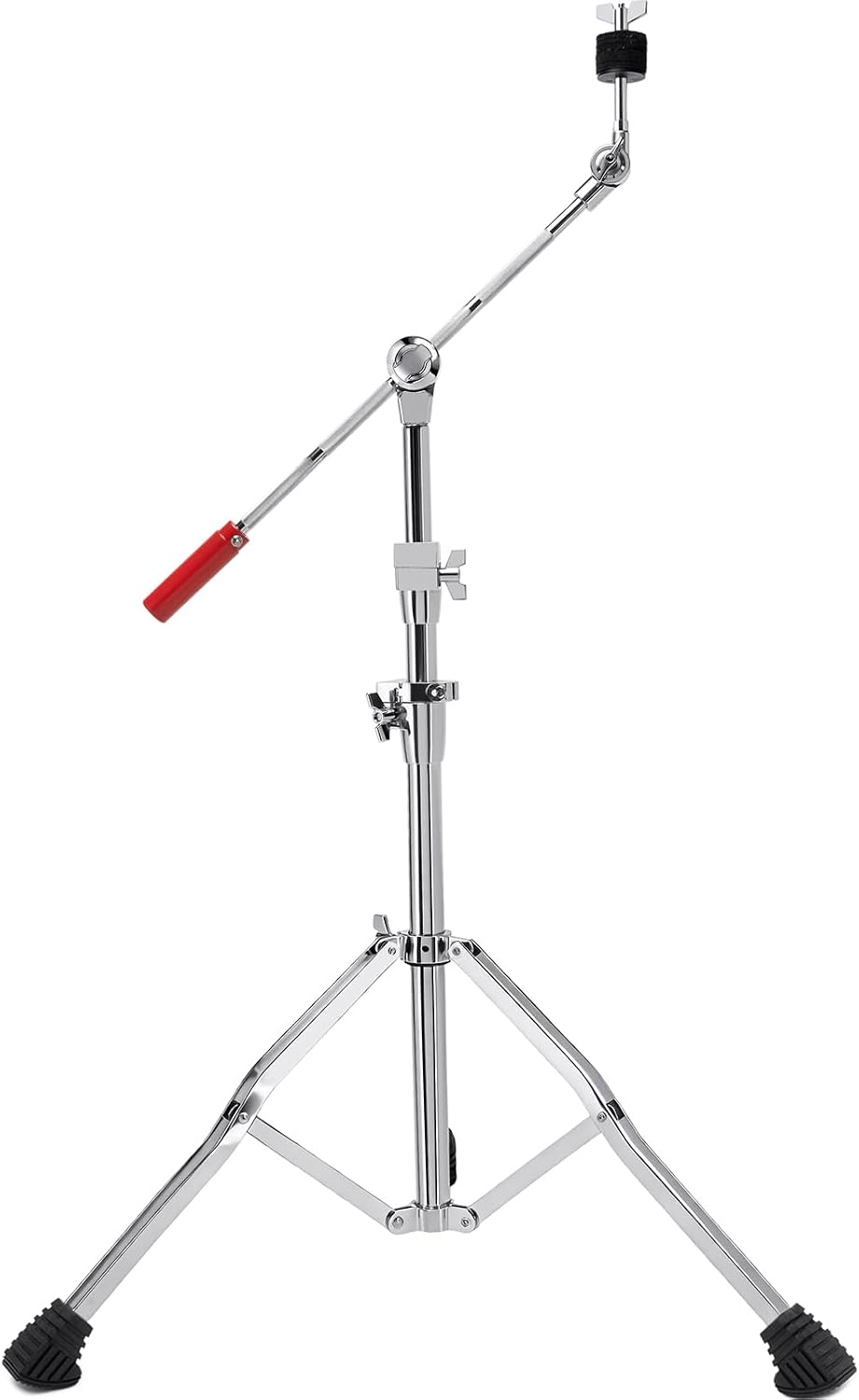 Heavy Duty Boom/Straight 2-in-1 Convertible Cymbal Stand | Upgraded Height Adjustable Drum Hardware with Double