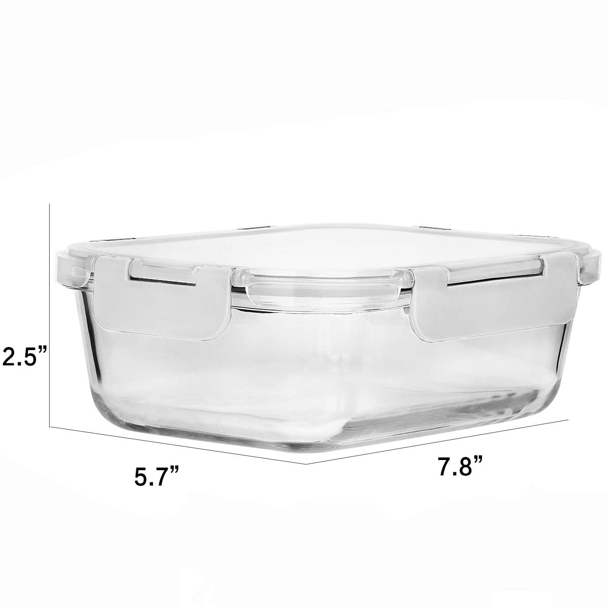 8 Pack,30 oz Glass Food Storage Containers with Lids, White