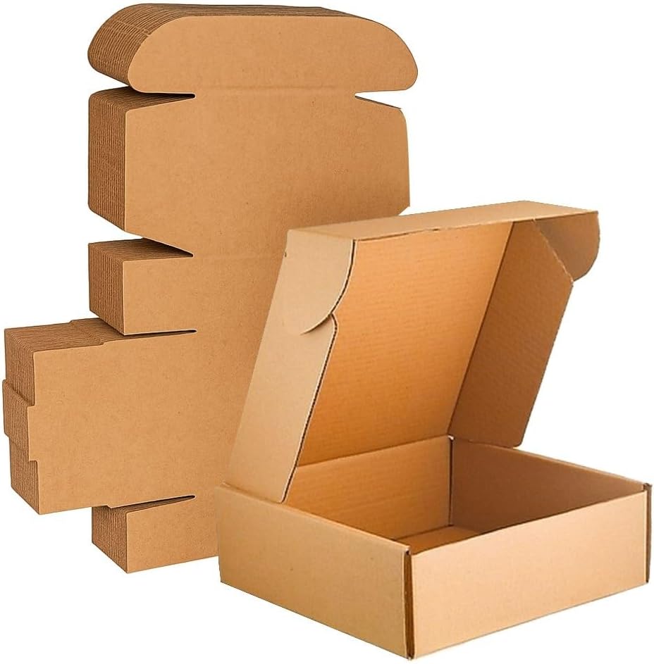 Kraft Shipping Boxes 6x4x3", Corrugated Cardboard Mailer,50 Count