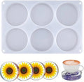 6-Cavity Deep Round Coaster Silicone Molds for Epoxy Resin, 4 Inches Coaster Resin Mold for Flower Bouquet Preservation