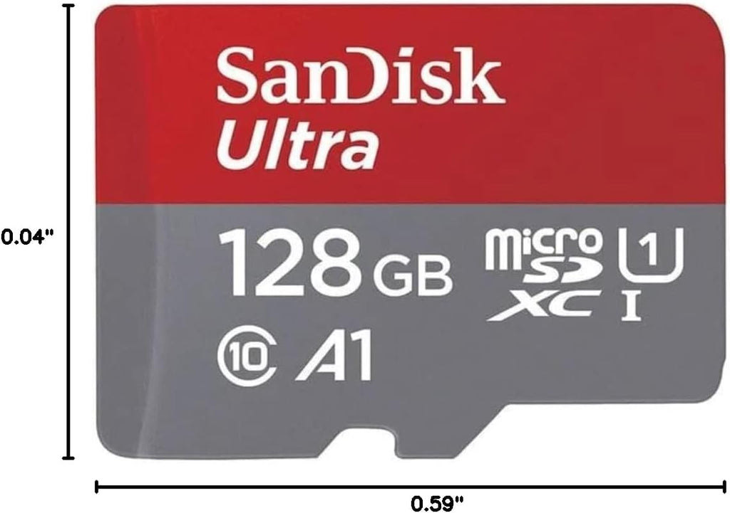 128GB Ultra microSDXC UHS-I Memory Card - Up to 140 MB/s, C10, U1, Full HD, A1, Micro SD Card - SDSQUAB-128G-GN6MN