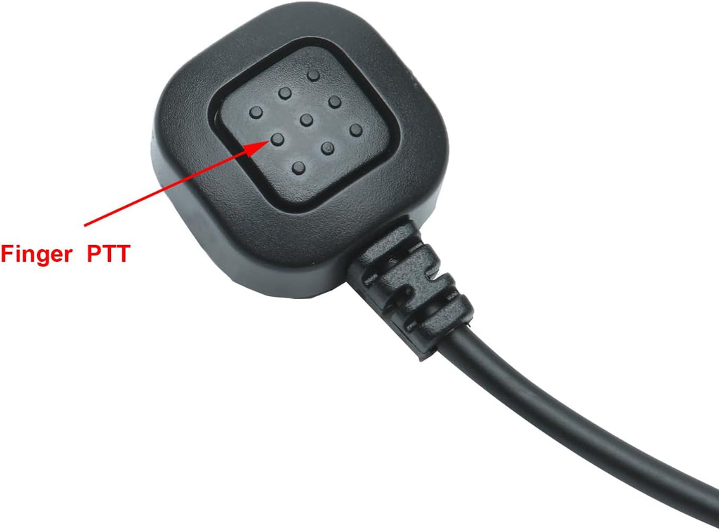 Throat Mic with Finger PTT Compatible with Midland LXT630VP3 GXT | Throat mic + finger PTT (handlebar mount), Covert