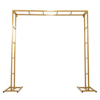 Efavormart 6x6ft Gold Square Wedding Arch, Heavy Duty Double-Frame Metal Backdrop Stand, Rust-Proof Freestanding
