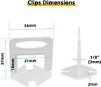 Tile Leveling System 1000-Piece Tile Leveling Spacer Clips and 300-Piece Reusable Wedges Tile Leveler Tool Set for